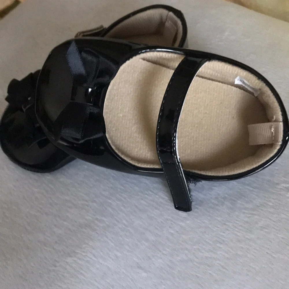 Adorable Black Bow Baby Girl Slipper shoes